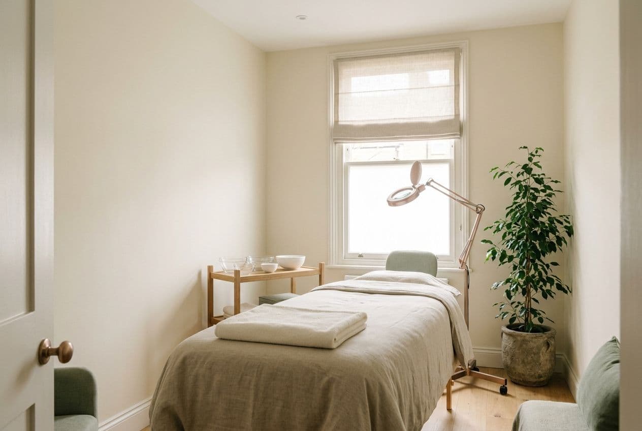 The private treatment room in morning light